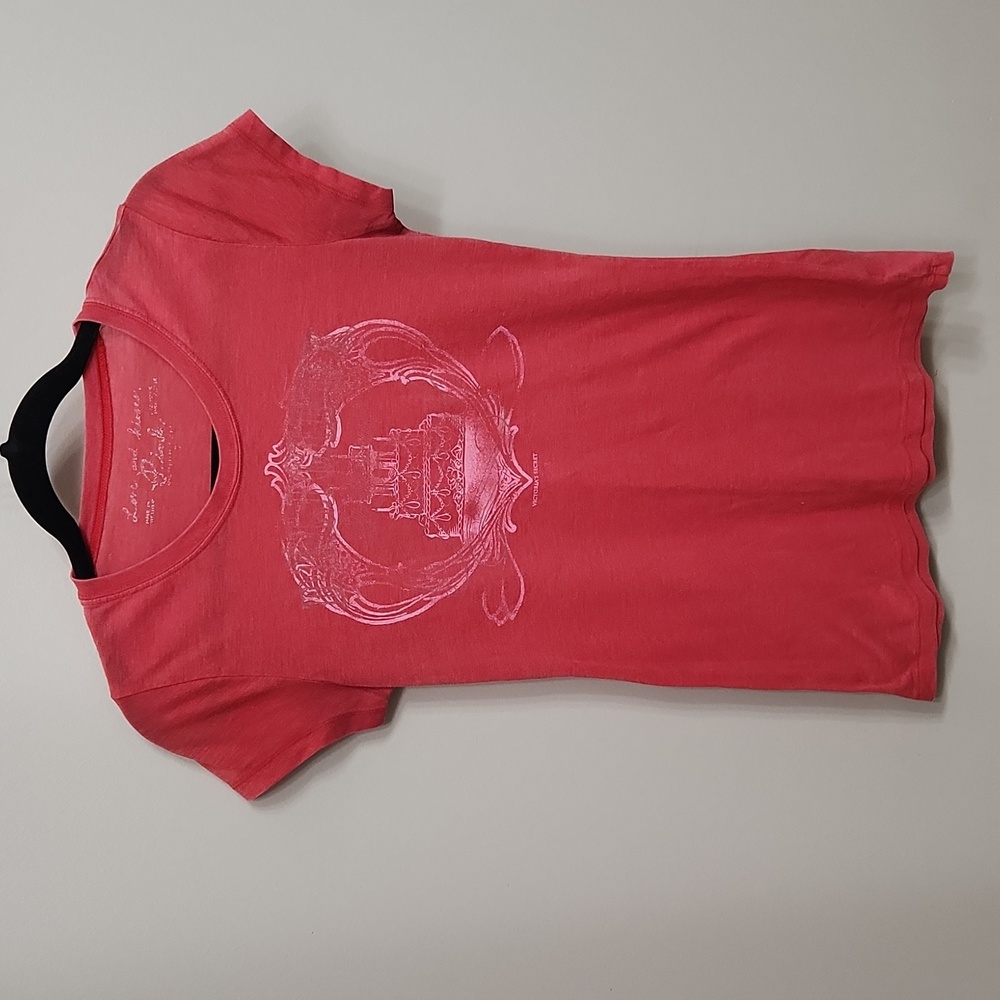 Victoria's Secret PINK Graphic Tee, Small, Red